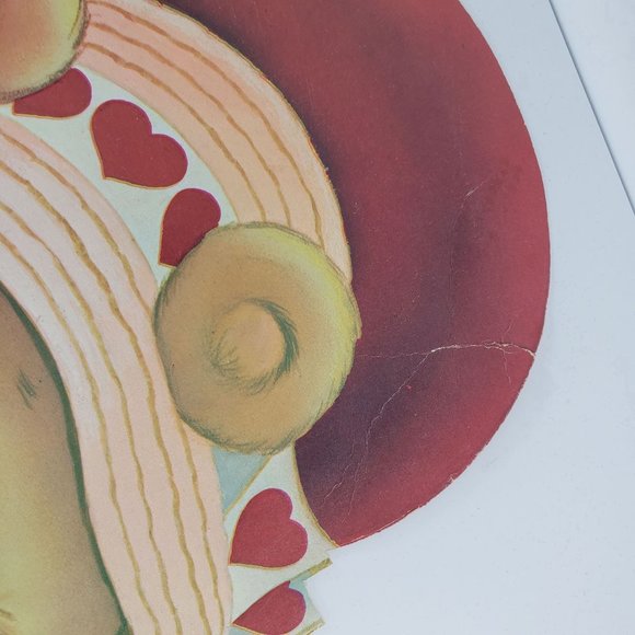 Vintage Valentine's Day Die Cut Bear Squirrel Bird Decoration Flocked - Picture 7 of 8